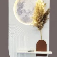 Tablou LED decorativ Luna, Decor Vegetal Uscat