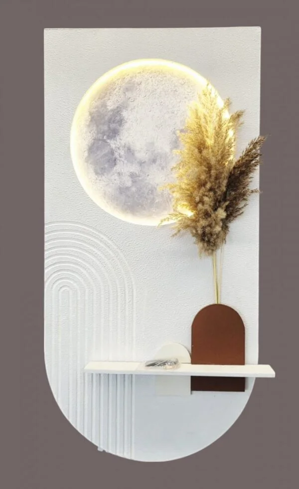 Poza pentru Tablou LED decorativ Luna, Decor Vegetal Uscat