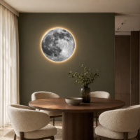 Tablou LED decorativ Luna Plina, 60 cm