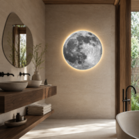 Tablou LED decorativ Luna Plina, 60 cm