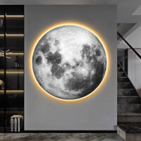 Tablou LED decorativ Luna Plina, 80 cm