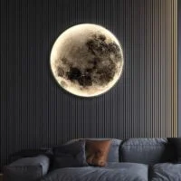 Tablou LED decorativ Luna Plina, 80 cm
