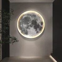 Tablou LED decorativ Luna Plina, 80 cm