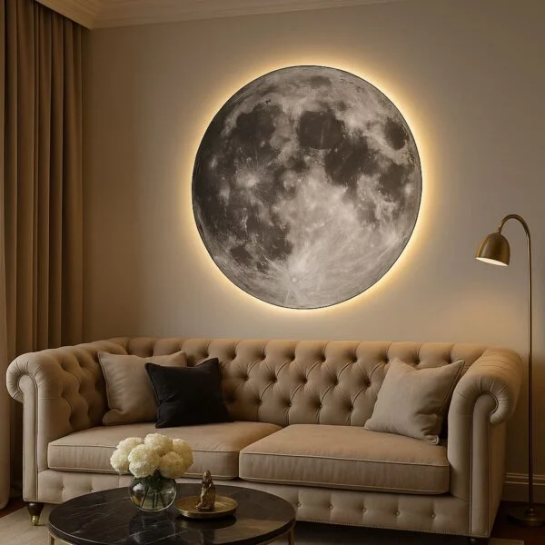 Poza pentru Tablou LED decorativ Luna Plina, 80 cm