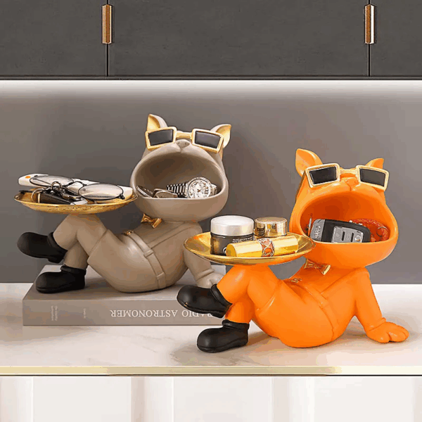 Decoratiune suport (figurina) Dog Butler Gri LDP5001