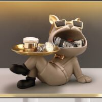 Decoratiune suport (figurina) Dog Butler Gri LDP5001