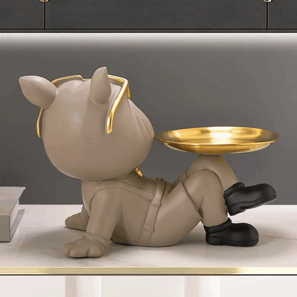 Decoratiune suport (figurina) Dog Butler Gri LDP5001