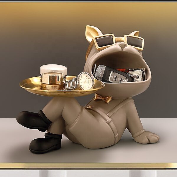 Decoratiune suport (figurina) Dog Butler Gri LDP5001