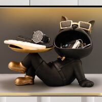 Decoratiune suport (figurina) Dog Butler Negru LDP5001