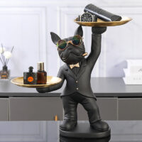 Decoratiune suport (figurina) Dog Butler Negru LDP4090