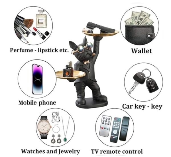 Decoratiune suport (figurina) Dog Butler Negru LDP4090