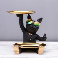Decoratiune suport (figurina) Dog Butler Negru LDP4318