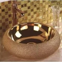 Poza pentru Lavoar pe blat, Ceramica, Auriu, Fancy LDPX037A046