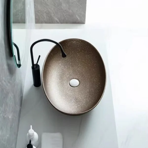 Poza pentru Lavoar pe blat, Ceramica, Maro, LDPHY8010D96