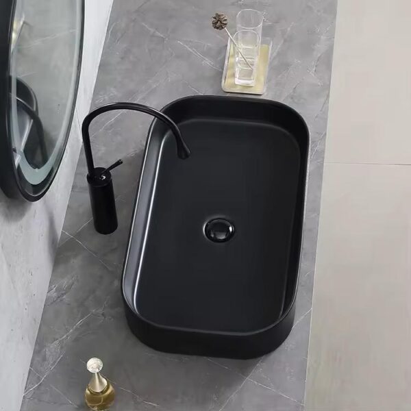Lavoar pe blat, Ceramica, Negru, Argintiu, LDPHY806465P1