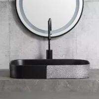 Poza pentru Lavoar pe blat, Ceramica, Negru, Argintiu, LDPHY806465P1