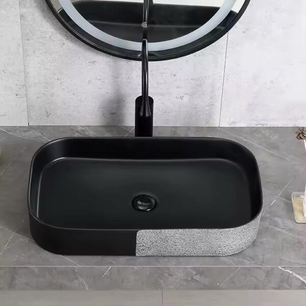 Lavoar pe blat, Ceramica, Negru, Argintiu, LDPHY806465P1