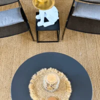 Masuta suport (figurina) Bulldog Alb cu tava aurie