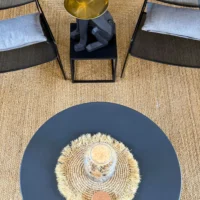 Masuta suport (figurina) Bulldog Negru cu tava aurie