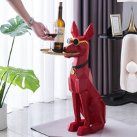 Masuta suport (figurina) Ory Dog Rosu cu tava aurie
