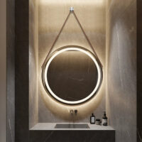 Oglinda LED baie Mist Auriu 50 cm