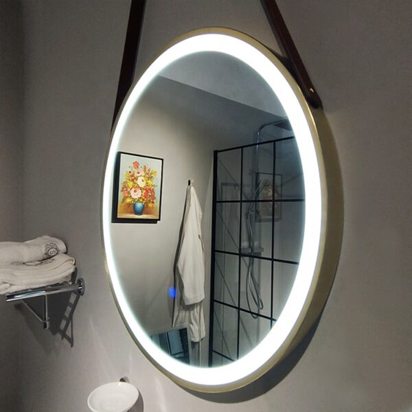 Oglinda LED baie Mist Auriu 50 cm
