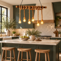 Candelabru Retro Rope 6, 6 surse de iluminare