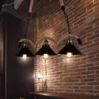 Candelabru Rustic Industrial Rope 3 Negru (Sfoara)