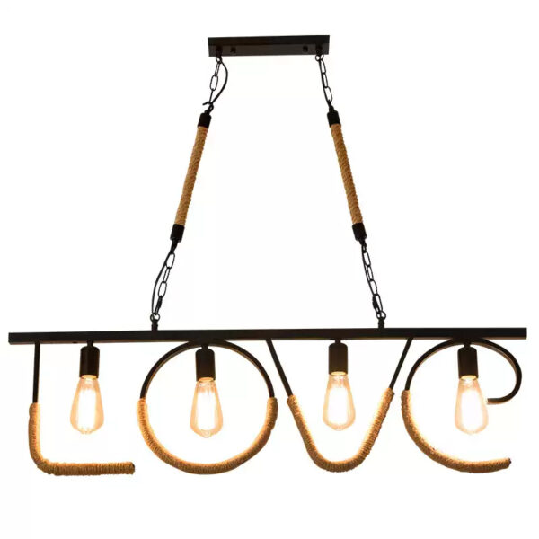 Candelabru Rustic Industrial Rope - LOVE