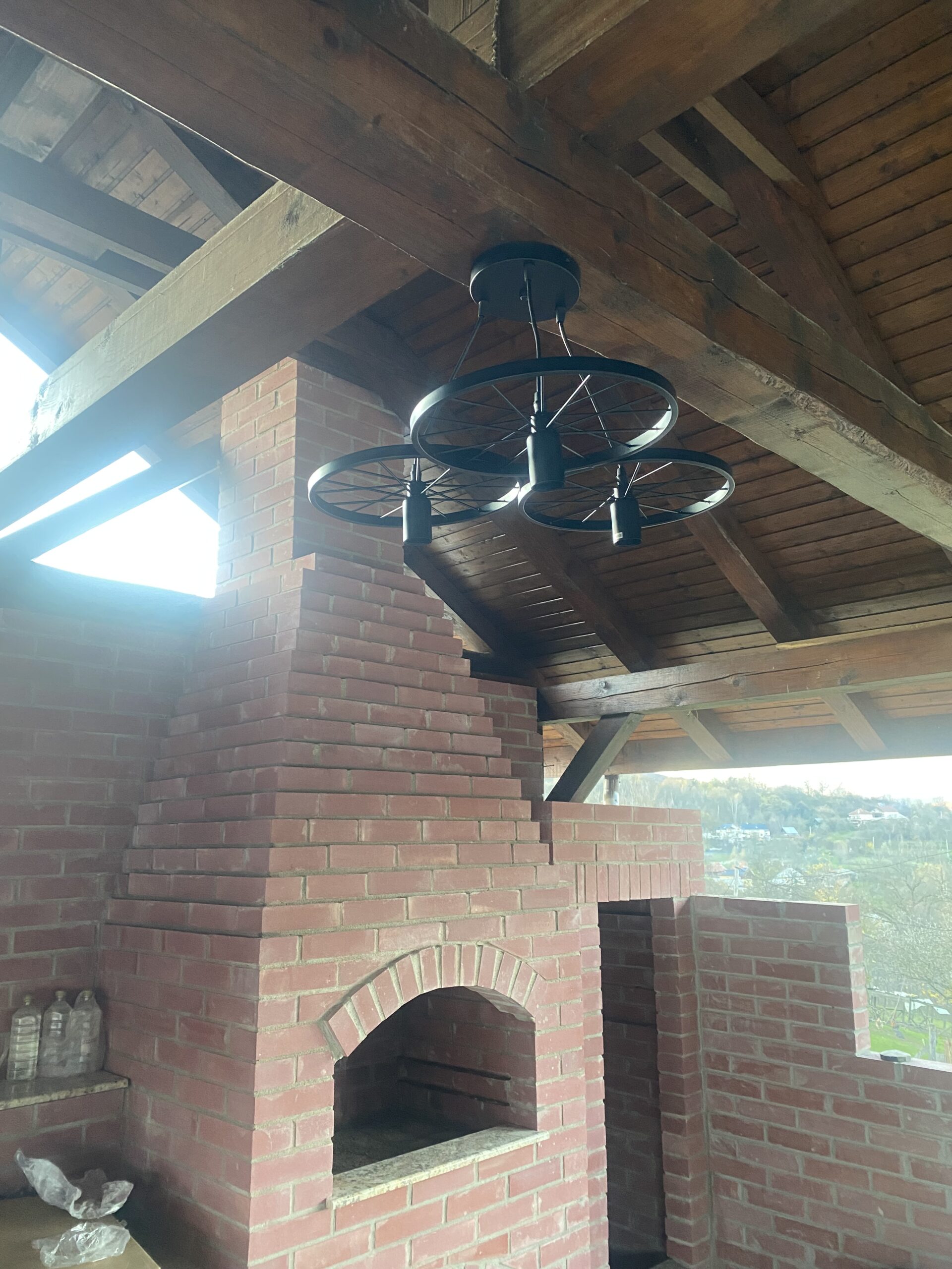 Candelabru Rustic Vintage Wheels 3 photo review