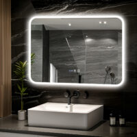 Oglinda LED baie 80x60 Classy, Dezaburire, Ceas, LDPJ188