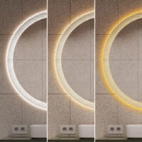 Oglinda LED baie Radiance, Dezaburire, Ceas, 70cm, LDPJ191