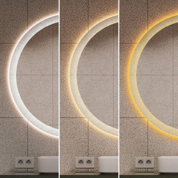 Oglinda LED baie Radiance, Dezaburire, Ceas, 70cm, LDPJ191