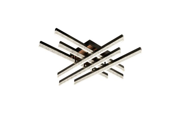 Lustra LED 144W Zig Zag Negru Mini Glam 6, Telecomanda