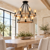 Candelabru Rustic Rope 60+40