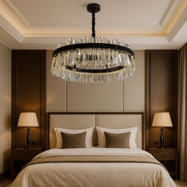 Candelabru LED Glance Negru Lucios 50