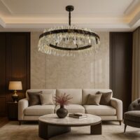 Candelabru LED Glance Negru Lucios 80