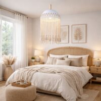 Pendul Stil Boho Alb