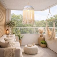 Pendul Stil Boho Alb