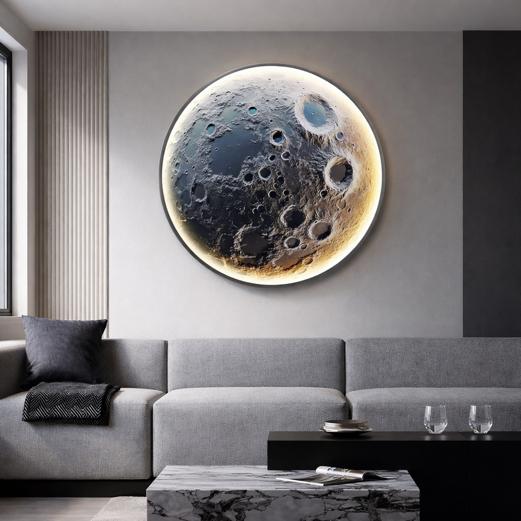 Tablou LED decorativ Luna Cosmica, 80 cm Tablou LED decorativ Luna Cosmica, 80 cm
