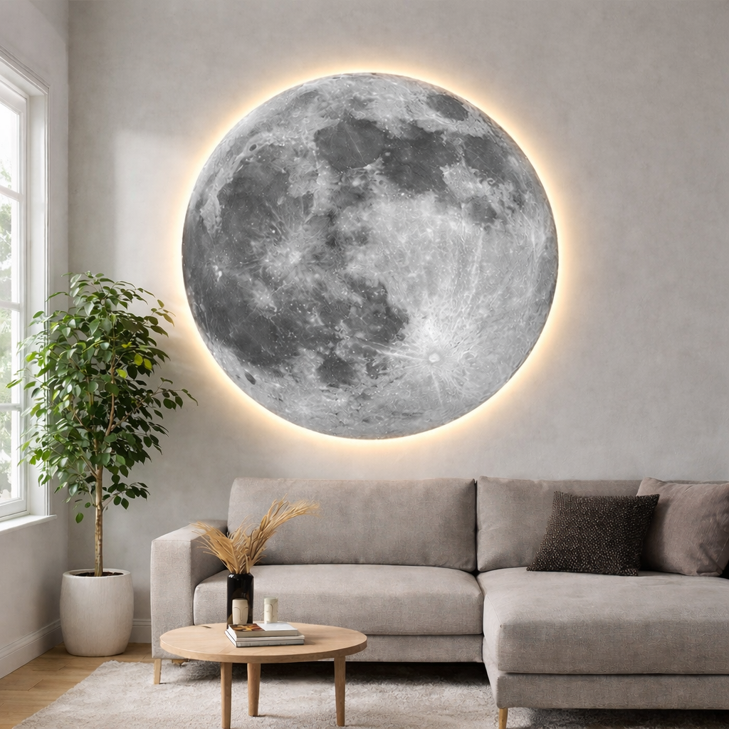 Tablou LED decorativ Luna Plina, 100 cm Tablou LED decorativ Luna Plina, 100 cm