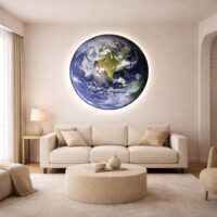 Tablou LED decorativ Pamant, 80 cm