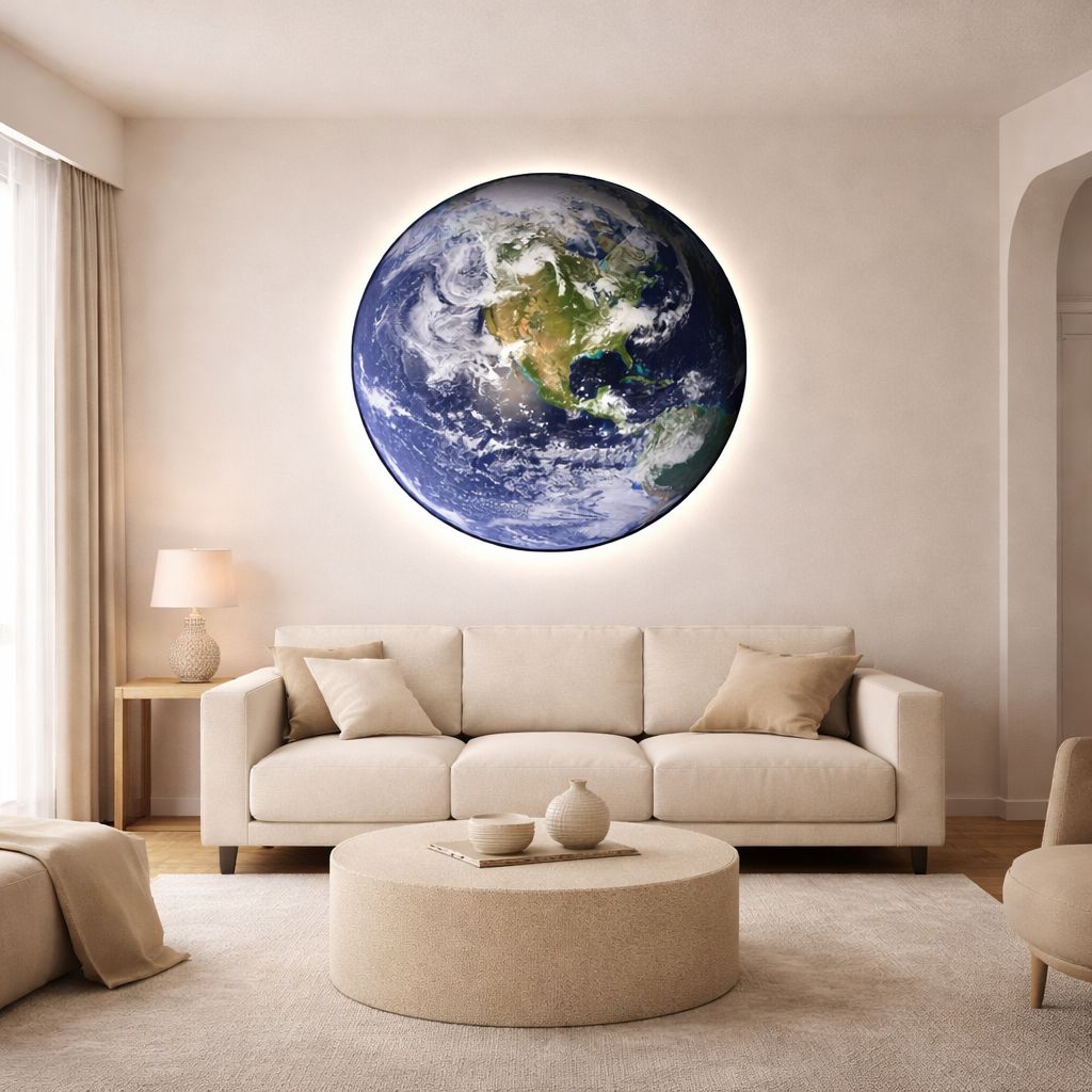 Tablou LED decorativ Pamant, 80 cm Tablou LED decorativ Pamant, 80 cm