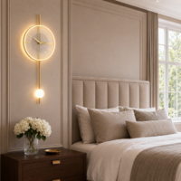 Aplica LED 21W cu Ceas Auriu Moon Style