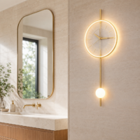 Aplica LED 21W cu Ceas Auriu Moon Style