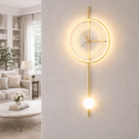 Aplica LED 21W cu Ceas Auriu Moon Style