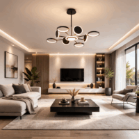 Lustra LED 90W Space Eternity LM Black 8