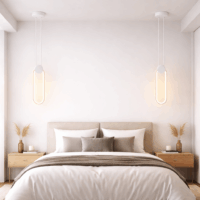 Pendul LED 24W Minimalist Oval Alb