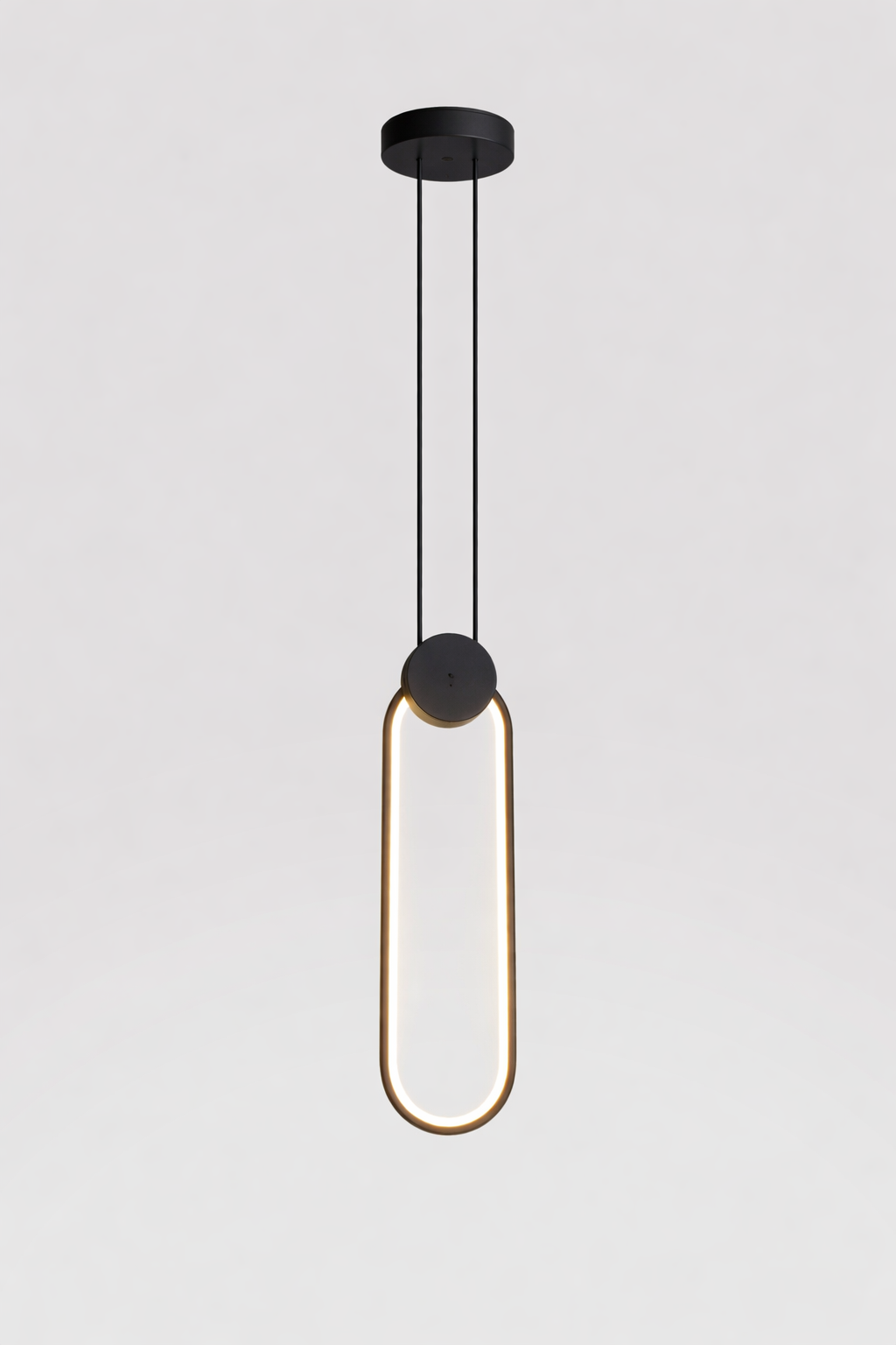 Pendul LED 24W Minimalist Oval Negru Pendul LED 24W Minimalist Oval Negru