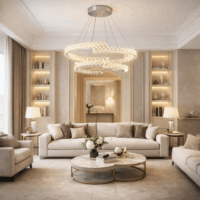 Candelabru LED 160W Cristal Tetris Double Silver 60+40, Telecomanda